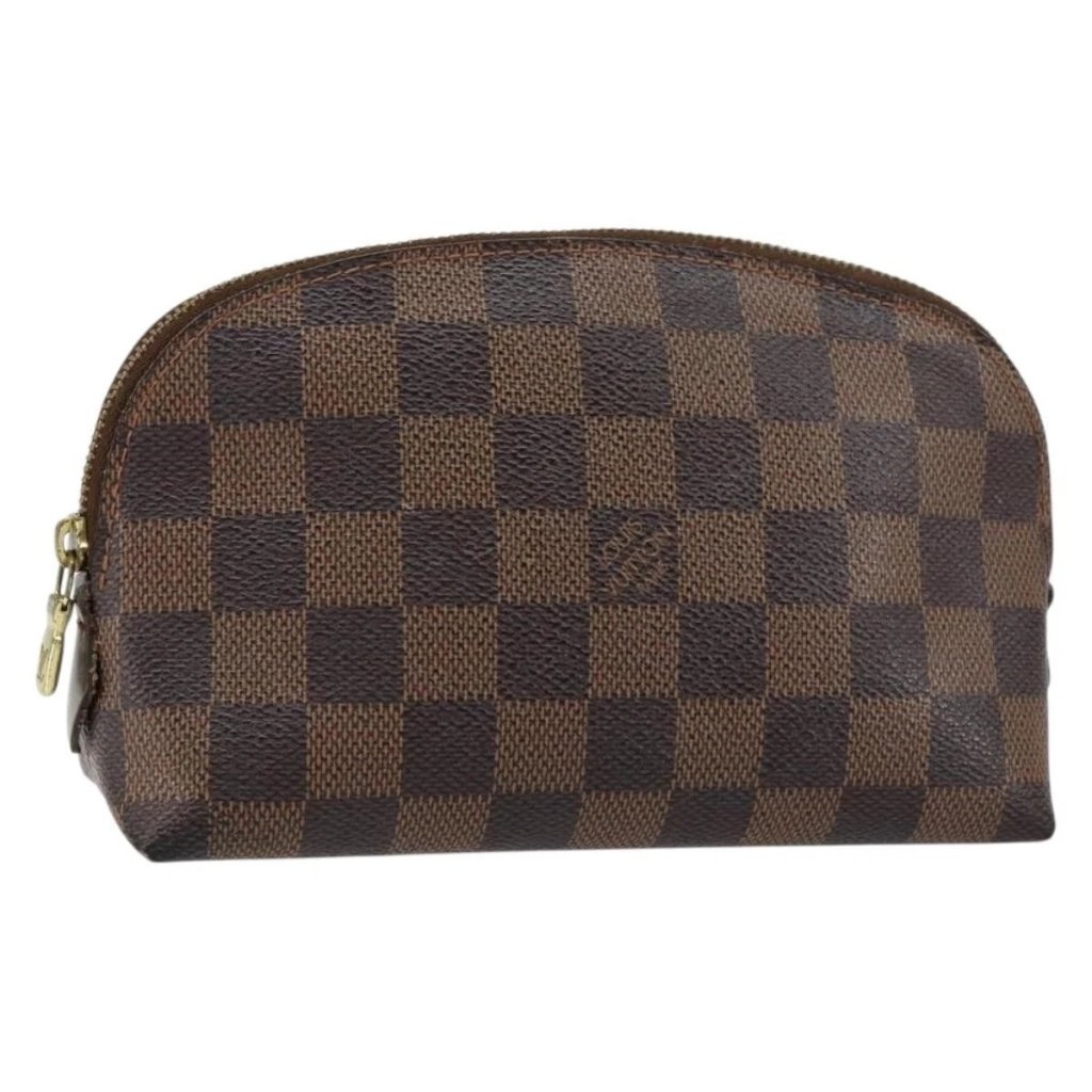 Louis Vuitton Damier Ebene Pochette Cosmetic Pm Pouch N47516 Lv Auth 153562